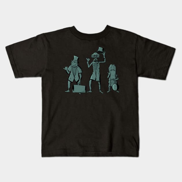 BEWARE of Hitchhiking Ghosts Kids T-Shirt by jonlewisdrawsthings